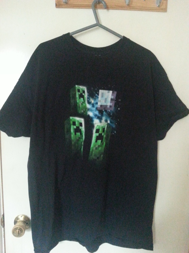 Three Creeper Moon T-shirt (J!NX giveaway, 2016) - My second pick was this Minecraft take on the classic Three Wolf Moon design :D