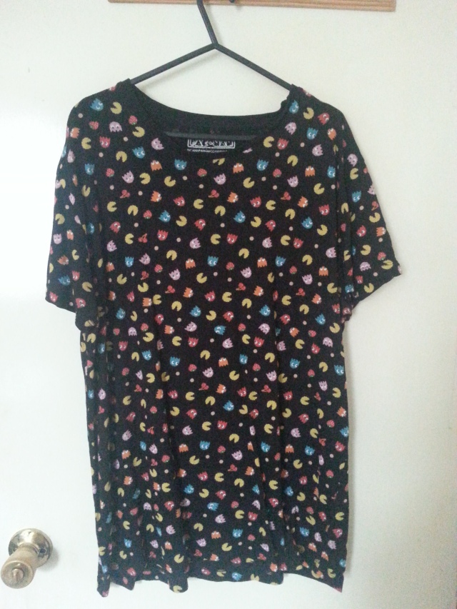 Pac-Man T-shirt (2015[?], Mum) - Spotted this one in Primark, and Mum treated me to it. Turns out it's a little tight around mah tum-tum, but no matter :) The pattern also puts me in mind of pyjamas! :D